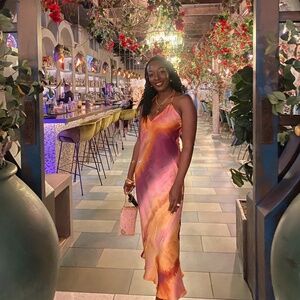 Zara silk lingerie style dress